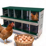 Garvee Pondoir à poules vert en métal, 10 compartiments avec 10 œufs factices, ventilation et structure antirouille, pour poulailler - Vert