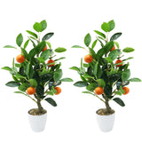 Garvee Arbres Artificiels 2pcs 49 cm artificiel Arbres Entretien Gratuit Décoration Intérieure Extérieure Vert