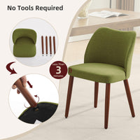 Chaises de salle à manger Garvee, lot de 2, en tissu, avec assise rembourrée et pieds en bois, idéales pour la cuisine, les restaurants et les cafés. Hauteur : 78 cm. Style moderne mi-siècle, gris.