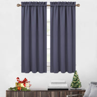 Cantonnières occultantes Garvee, lot de 2, pour fenêtres (salon, cuisine, chambre), 66 x 114 cm, gris foncé