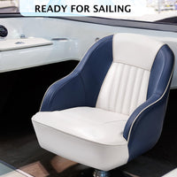 Siège baquet capitaine Garvee pour bateau ponton, en vinyle marin, construction stable et confortable, 49,5 cm (H) x 55,9 cm (L) x 54,6 cm (P).