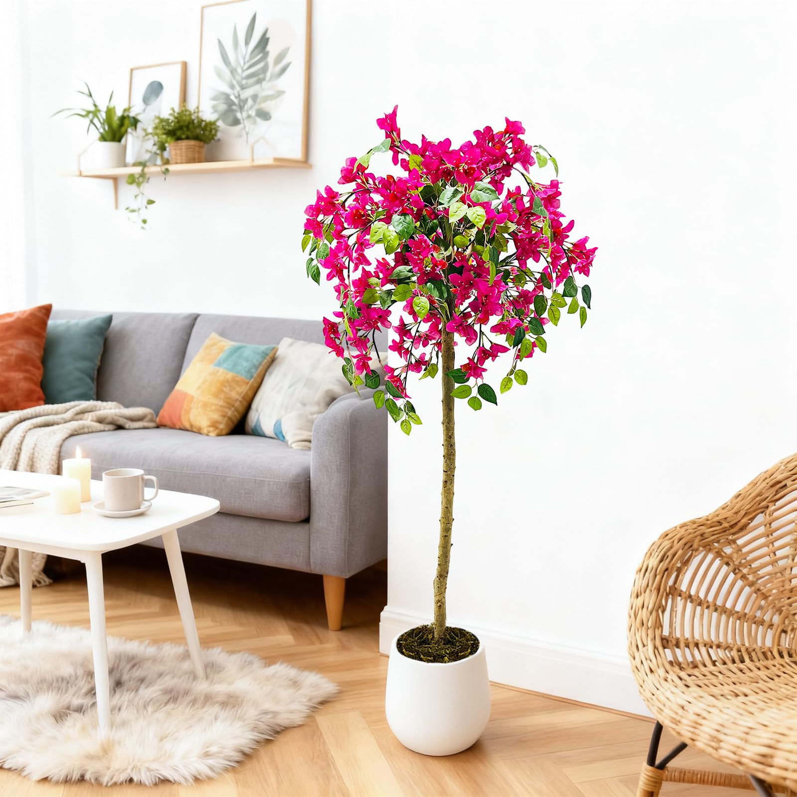 Arbres artificiels Garvee de 1,5 m (5 pi) pour intérieur, réalistes, sans entretien, en matériau de haute qualité, pour la maison, le bureau, les mariages et les fêtes (vert).