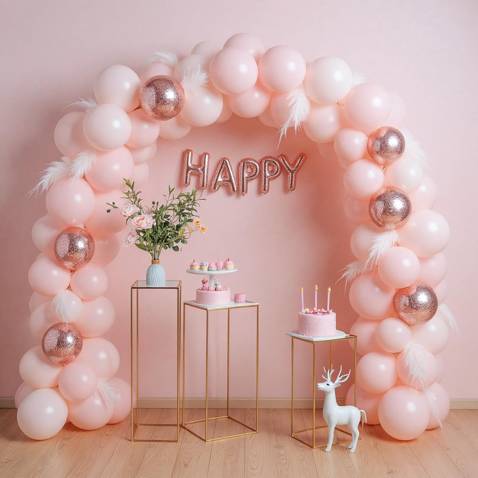 Ensemble de 4 supports à fleurs Garvee pour mariage, en acrylique laminé, design géométrique, stable, pour événements et décoration intérieure, différentes tailles, doré