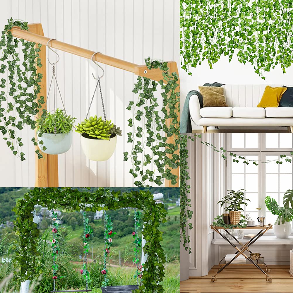 Guirlande de lierre artificiel Garvee, 16 pièces, 2,1 m, plantes vertes suspendues pour bureau, cuisine, mariage, jardin, décoration murale