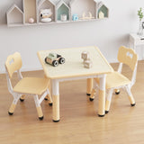 Ensemble table et 2 chaises pour enfants Garvee, plateau de table graffiti, hauteur réglable, multifonctionnel, en bois robuste pour lire, dessiner et jouer