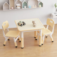Ensemble table et 2 chaises pour enfants Garvee, plateau de table graffiti, hauteur réglable, multifonctionnel, en bois robuste pour lire, dessiner et jouer