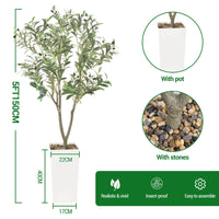 Arbre artificiel Garvee de 1,5 m (5 pi) pour intérieur, réaliste, facile à nettoyer, matériau de haute qualité, décoratif et polyvalent pour la maison et le bureau, vert.