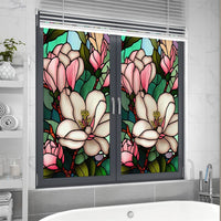 Film occultant pour fenêtres Garvee à motif floral, amovible, sans colle, pour salle de bain, bureau, salon, PVC, réutilisable