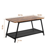 Garvee table basse en bois, table d'appoint pour salon, table basse avec rangement, table moderne avec structure en acier et étagère, 100 × 50 × 46 cm