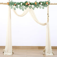 Rideau de tulle d'extérieur Garvee pour arche de mariage, tissu gaze 60 x 550 cm, blanc ivoire, matière douce