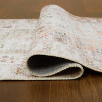 Tapis de salon persan GARVEE 160x230cm marron clair, ultra doux, lavable, ultra fin, motif floral, pour bureau et appartement