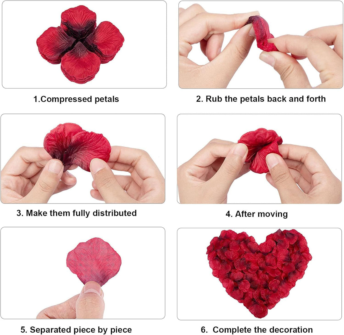 Garvee 5000 pétales de rose artificiels rouges, doux et soyeux, réutilisables, pour mariage et Saint-Valentin