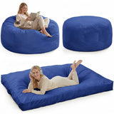 Garvee Fauteuil poire 4 en 1 adulte mousse mémoire haute résilience bleu salon et chambre 44.1 × 44.1 × 70 cm - Bleu