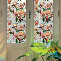 GARVEE Film adhésif opaque anti-UV pour vitres, motif floral, 43 x 200 cm