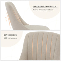 Ensemble de 2 chaises de salle à manger Garvee, revêtement en tissu, dossier ergonomique, grand confort, bois de chêne, blanc cassé, salle à manger moderne