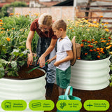 Garvee Lot de 2 jardinières surélevées 137 x 61 x 30 cm, métal galvanisé robuste pour potager, fleurs, jardin et extérieur - Blanc