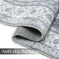 Tapis GARVEE Perzisch Vintage Gris Foncé 140x200 cm Pour salon, chambre et cuisine, résistant aux taches et antidérapant
