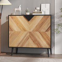 Buffet moderne autoportant Garvee avec portes, aspect bois, noyer noir, 80 cm (31,5 pouces), idéal pour salle à manger ou entrée.