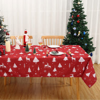 Nappe Garvee Świąteczny Obrus à motif cerf, imperméable et lavable, 137 x 200 cm, pour une utilisation intérieure et extérieure.