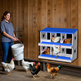 Garvee Boîte à Nid pour Poules 6 Compartiments Acier Galvanisé Résistante à la Rouille Pour Poulailler Extérieur Confortable
