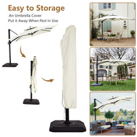 Garvee Parasol de jardin en aluminium 300 × 300 cm, beige, léger et résistant, structure robuste pour terrasse, balcon et extérieur