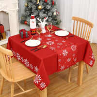 Chemin de table de Noël Garvee avec flocons de neige recto-verso, imperméable, polyester, 33 x 137 cm, rouge, pour la cuisine et les fêtes
