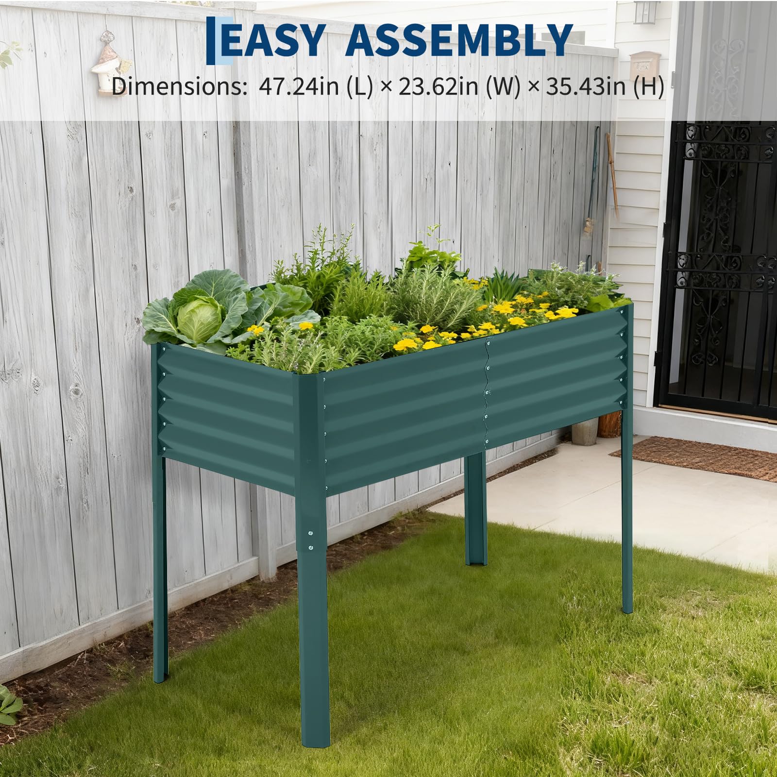 Jardinière surélevée en métal Garvee avec couvercle pour légumes et fleurs, idéale pour le jardinage et la terrasse. Résistante à la corrosion et aux intempéries.