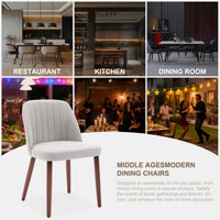 Chaises de salle à manger Garvee en bois, lot de 2, rembourrées, confortables, pour cuisine et restaurant, grises, 52 cm (P) x 46 cm (L) x 76 cm (H)