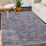 Tapis de salon Garvee, doux, lavable en machine, antidérapant, gris moderne, 80 x 150 cm