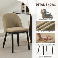Ensemble de 2 chaises rembourrées Garvee, style moderne, dossier haut, pieds en bois, pour salle à manger et cuisine, 48 cm (18,89 pouces), multicolores