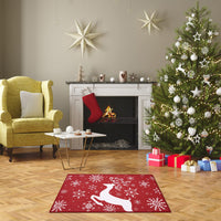 Tapis de Noël Garvee, antidérapant, 40 x 60 cm, pour l'intérieur et l'extérieur, résistant, motif de Noël pour l'entrée, rouge