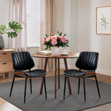 Chaises de salle à manger Garvee, lot de 2, style moderne milieu du siècle, revêtement en similicuir, confortables et ergonomiques, pieds en bois et métal, pour la cuisine et la salle à manger, marron