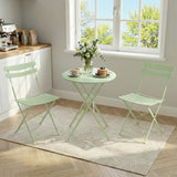 Garvee Salon de Jardin 3 Pièces, Ensemble Table et 2 Chaises Pliantes, Compact et Durable, Vert, Idéal pour Balcon et Jardin - Vert