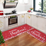 Garvee joyeux noël Keukentapijt Geweven lin antidérapant Wasbar Kerst Sneeuwvlok Design 40x60 40x120 cm décor de cuisine d'hiver
