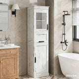Garvee Meuble haut de cuisine , 2 portes, 1 tiroir, blanc antique, rangement moderne - Blanc antique
