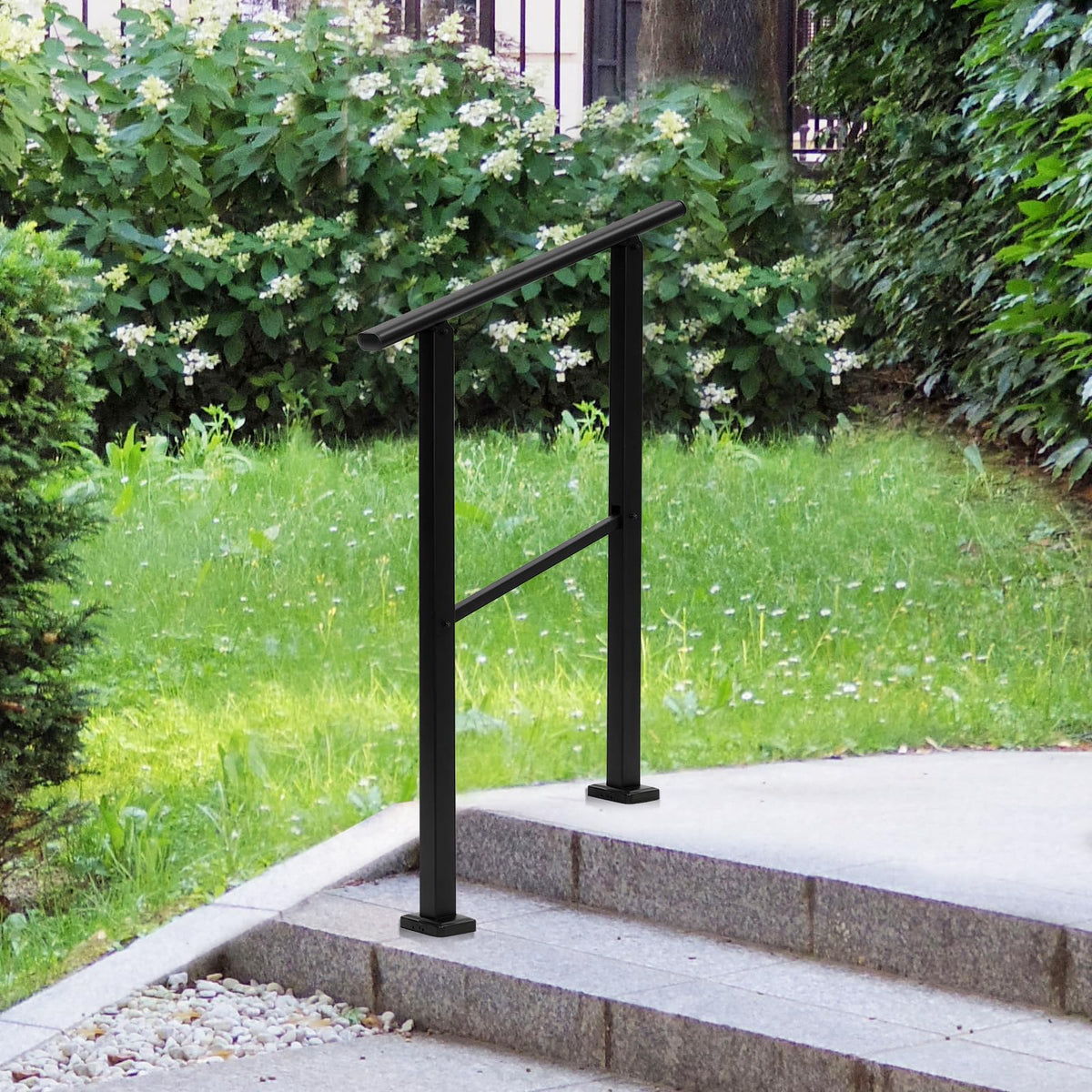 Rambardes métalliques Garvee pour escaliers extérieurs, réglables en hauteur, en fer robuste, offrant une prise en main sûre pour les escaliers en béton et les escaliers de porche.