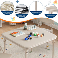 Ensemble table et chaises pliantes 3 pièces pour enfants Garvee, pliable, sûr, en cuir PU, antirouille, pour salle de jeux et maternelle