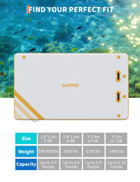 Plateforme flottante gonflable Garvee avec échelle de corde et anneaux en D en acier inoxydable pour piscine et plage, 3 m, 2,4 m, 1,8 m, antidérapante, en PVC durable