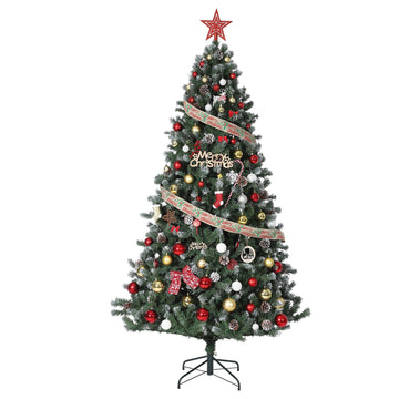 Sapin de Noël Garvee 274 cm avec éclairage LED et neige artificielle - Sapin de Noël haut de gamme aux branches enneigées, idéal pour les grandes pièces