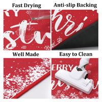 Garvee joyeux noël Keukentapijt Geweven lin antidérapant Wasbar Kerst Sneeuwvlok Design 40x60 40x120 cm décor de cuisine d'hiver