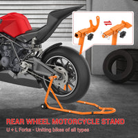 Support de moto Garvee, capacité de charge 385 kg, largeur réglable, robuste, en fer, universel, pour atelier ou maison, noir