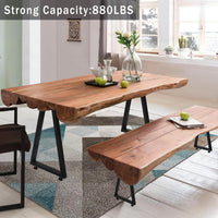 Pieds de table en métal Garvee 22 po x 14,8 po, robustes et réglables, style industriel rustique noir, pour tables de salle à manger et de jardin