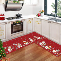 Tapis de cuisine Garvee Christmas, 2 pièces, antidérapant, motif bonhomme de neige, pour cuisine, salle à manger, couloir, 40 x 60 + 40 x 120 cm