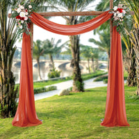 Arche de mariage Garvee, rideau en tulle drapé en mousseline 70x550cm, couleur caramel, décoration de mariage