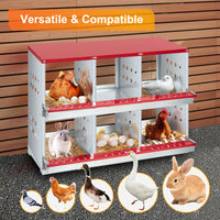 Nichoir Garvee à 6 compartiments – Acier galvanisé, ventilé, robuste, grand pour poules et lapins
