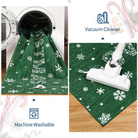 Tapis de salon Garvee, tapis de Noël motif élan vert, lavable et antidérapant, pour chambre, cuisine, salle à manger, bureau, 160 x 230 cm