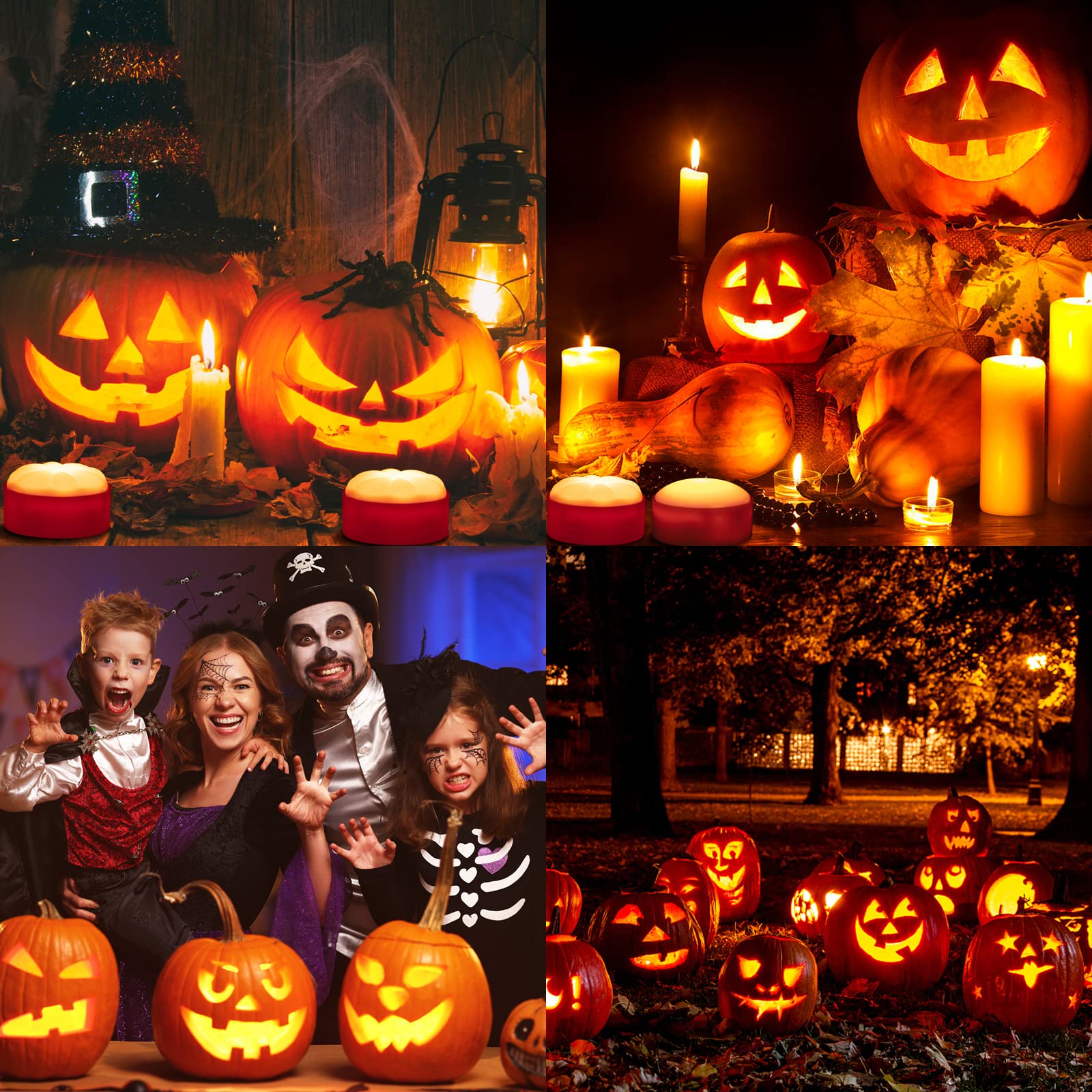 Guirlande lumineuse citrouille LED sans flamme Garvee avec télécommande, minuterie et variateur, lot de 6 pour Halloween, utilisation intérieure et extérieure, fonctionne sur piles, orange