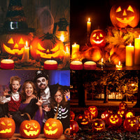 Guirlande lumineuse citrouille LED sans flamme Garvee avec télécommande, minuterie et variateur, lot de 6 pour Halloween, utilisation intérieure et extérieure, fonctionne sur piles, orange