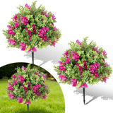 Garvee Lot de 2 arbres artificiels de 61 cm, plantes réalistes et durables pour décoration intérieure et extérieure, vert - violet