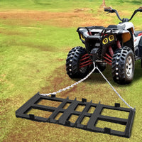 Garvee Harnais de herse traînée de 1,2 m avec barres réglables, chaîne de 1,8 m, acier robuste, pour l'aménagement paysager, compatible VTT, vert